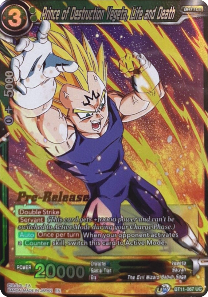 Prince of Destruction Vegeta, Life and Death (BT11-067) [Vermilion Bloodline Prerelease Promos] | Nerdhalla Games