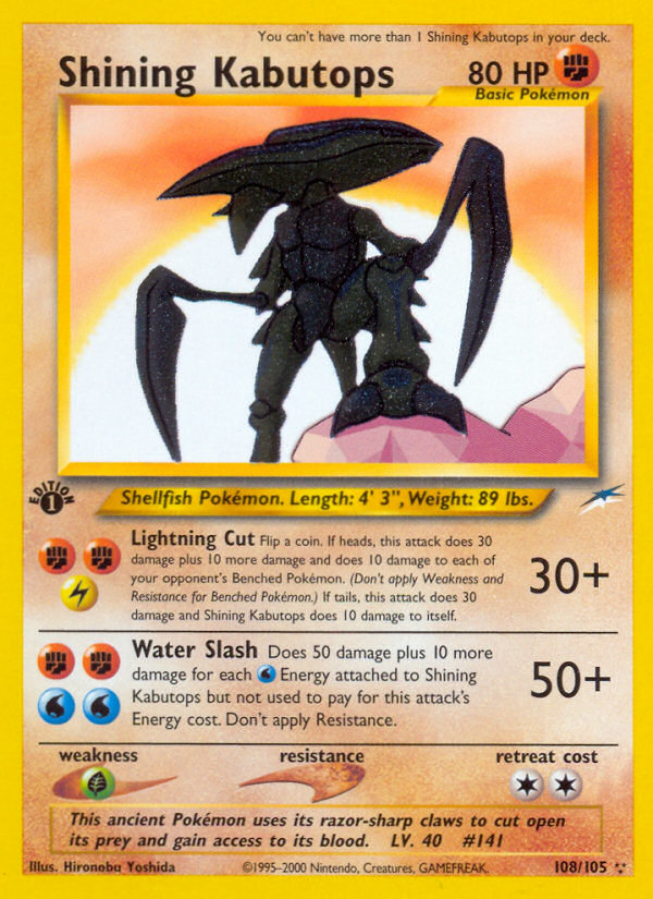 Shining Kabutops (108/105) [Neo Destiny 1st Edition] | Nerdhalla Games