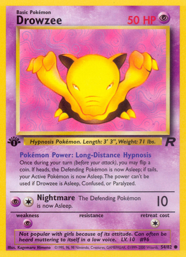 Drowzee (54/82) [Team Rocket 1st Edition] | Nerdhalla Games