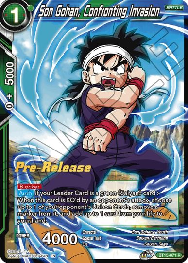 Son Gohan, Confronting Invasion (BT15-071) [Saiyan Showdown Prerelease Promos] | Nerdhalla Games