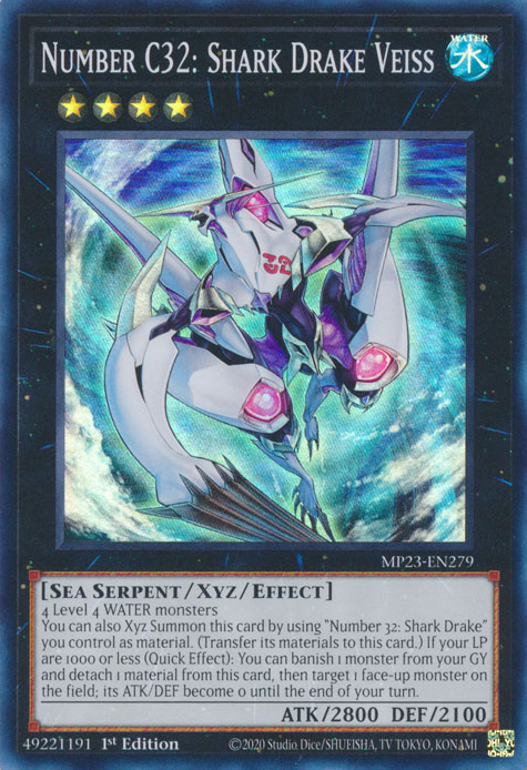 Number C32: Shark Drake Veiss [MP23-EN279] Super Rare | Nerdhalla Games