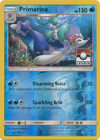 Primarina (41/149) (League Promo) [Sun & Moon: Base Set] | Nerdhalla Games