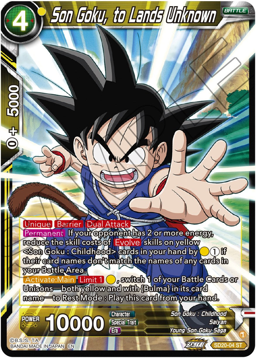 Son Goku, to Lands Unknown (SD20-04) [Dawn of the Z-Legends] | Nerdhalla Games