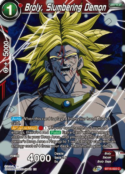 Broly, Slumbering Demon (BT15-022) [Saiyan Showdown] | Nerdhalla Games