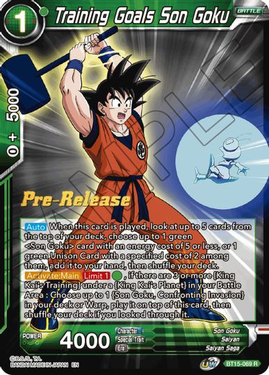 Training Goals Son Goku (BT15-069) [Saiyan Showdown Prerelease Promos] | Nerdhalla Games