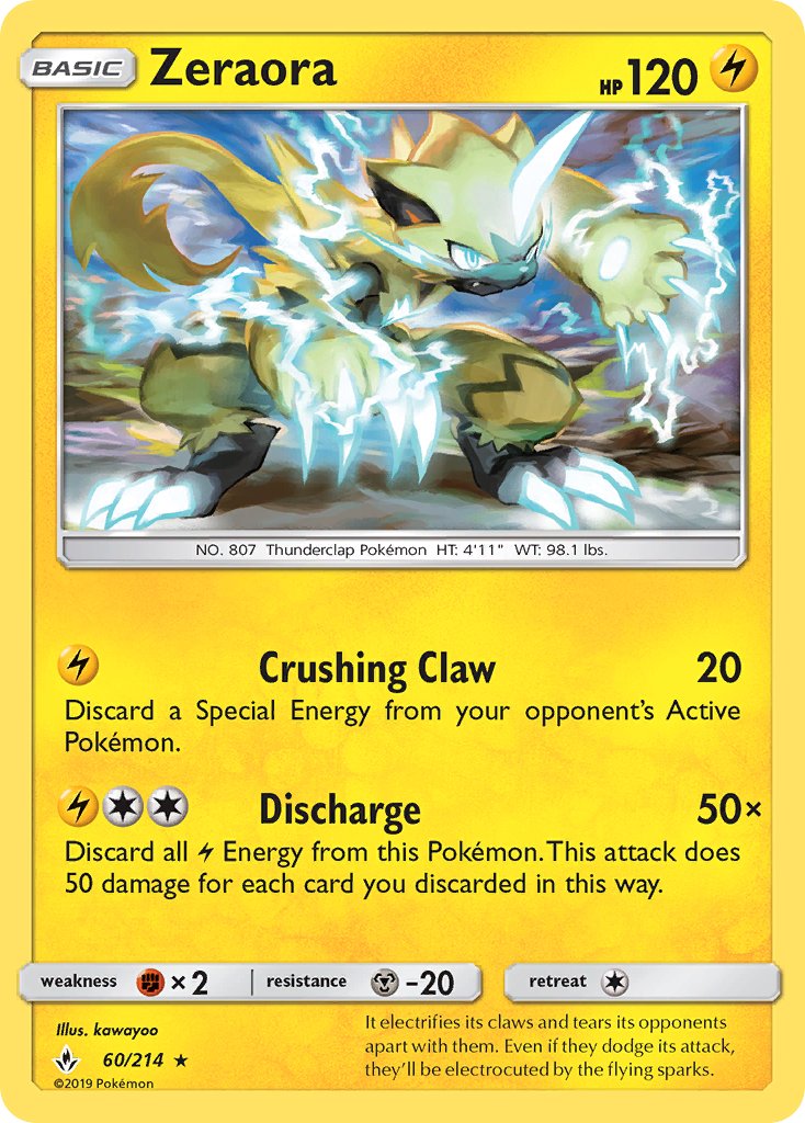 Zeraora (60/214) (Cracked Ice Holo) (Theme Deck Exclusive) [Sun & Moon: Unbroken Bonds] | Nerdhalla Games