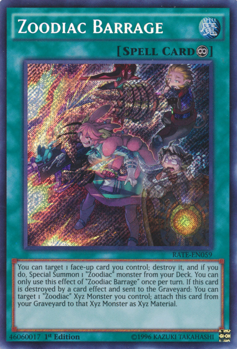 Zoodiac Barrage [RATE-EN059] Secret Rare | Nerdhalla Games