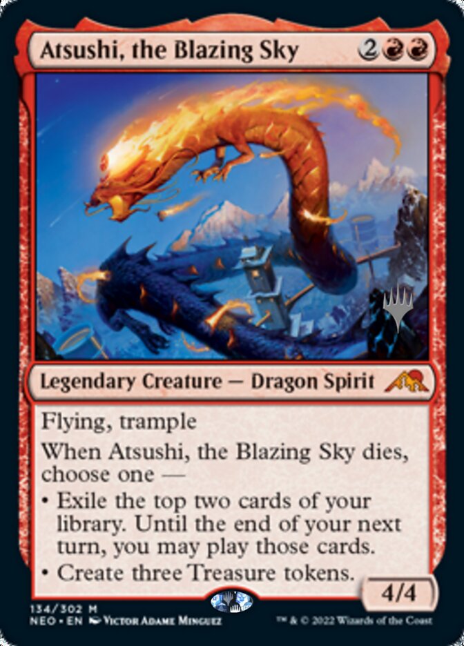 Atsushi, the Blazing Sky (Promo Pack) [Kamigawa: Neon Dynasty Promos] | Nerdhalla Games