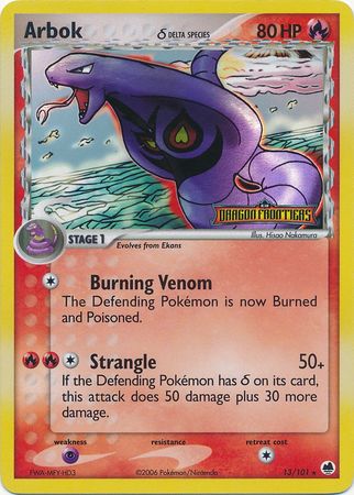 Arbok (13/101) (Delta Species) (Stamped) [EX: Dragon Frontiers] | Nerdhalla Games