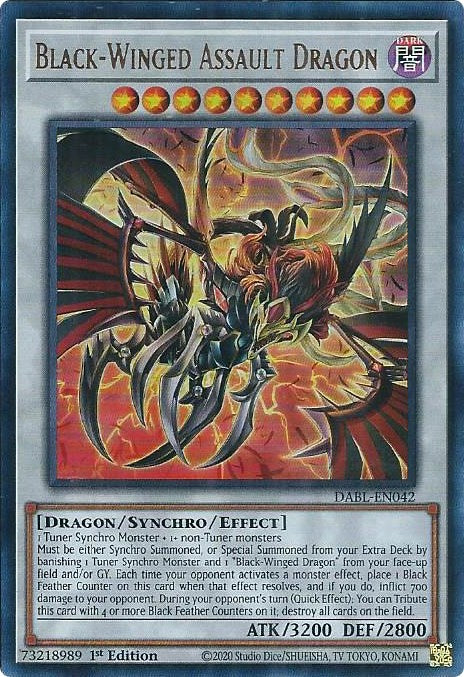 Black-Winged Assault Dragon [DABL-EN042] Ultra Rare | Nerdhalla Games