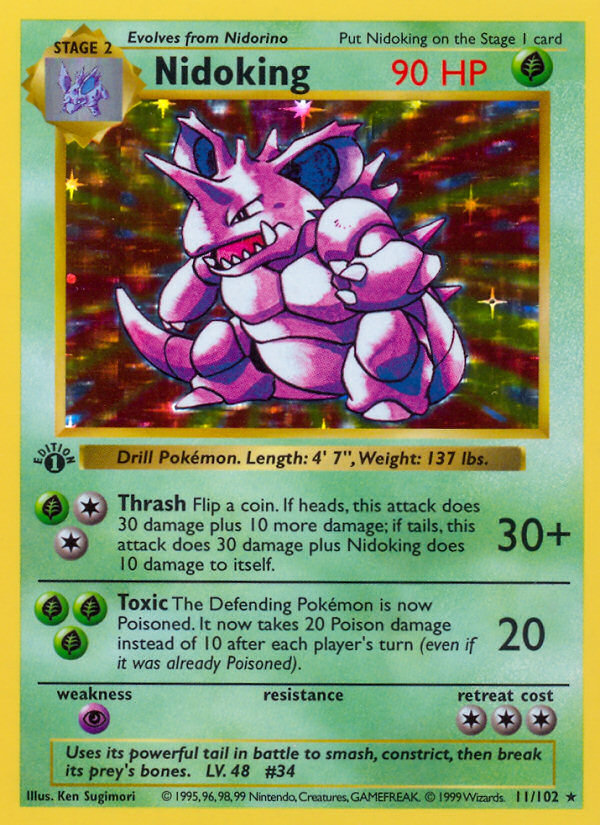 Nidoking (11/102) (Shadowless) [Base Set 1st Edition] | Nerdhalla Games