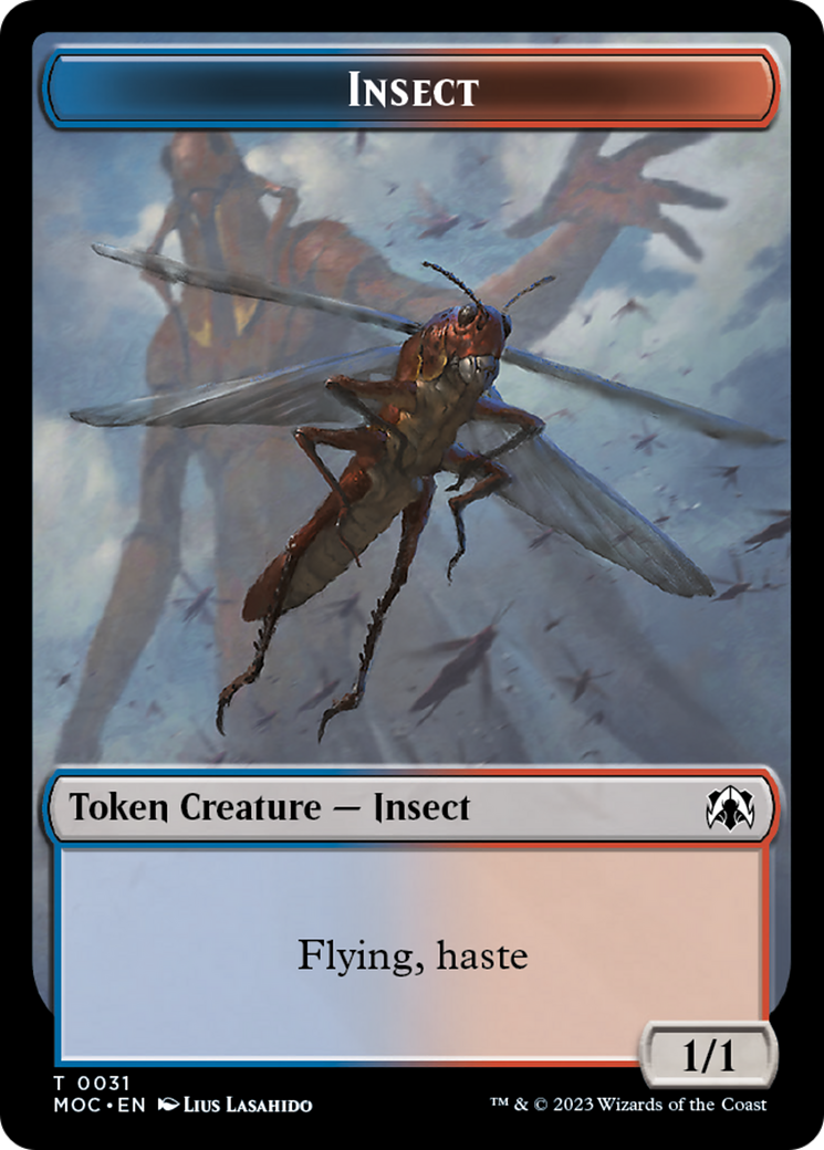 Soldier // Insect Double-Sided Token [March of the Machine Commander Tokens] | Nerdhalla Games