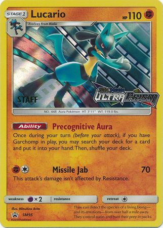 Lucario (SM95) (Staff Prerelease Promo) [Sun & Moon: Black Star Promos] | Nerdhalla Games