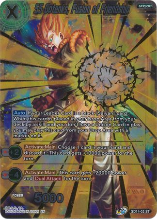 SS Gotenks, Fusion of Friendship (Gold Stamped / Starter Deck - Saiyan Wonder) (SD14-02) [Rise of the Unison Warrior] | Nerdhalla Games