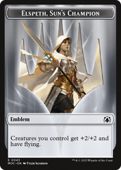 Warrior // Elspeth, Sun's Champion Emblem Double-Sided Token [March of the Machine Commander Tokens] | Nerdhalla Games