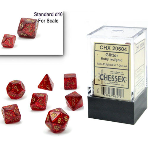 Chessex -  Mini Polyhedral 7 Sided Dice | Nerdhalla Games