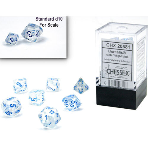 Chessex -  Mini Polyhedral 7 Sided Dice | Nerdhalla Games