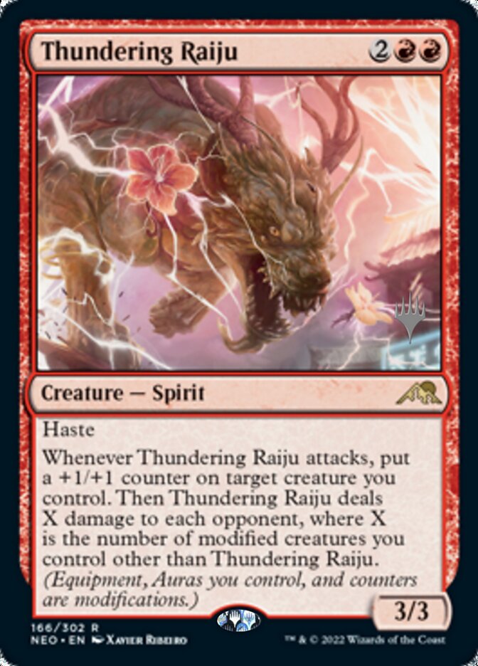 Thundering Raiju (Promo Pack) [Kamigawa: Neon Dynasty Promos] | Nerdhalla Games