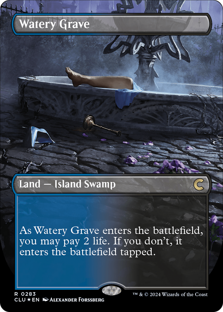 Watery Grave (Borderless) [Ravnica: Clue Edition] | Nerdhalla Games