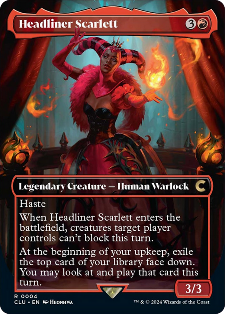 Headliner Scarlett (Borderless) [Ravnica: Clue Edition] | Nerdhalla Games