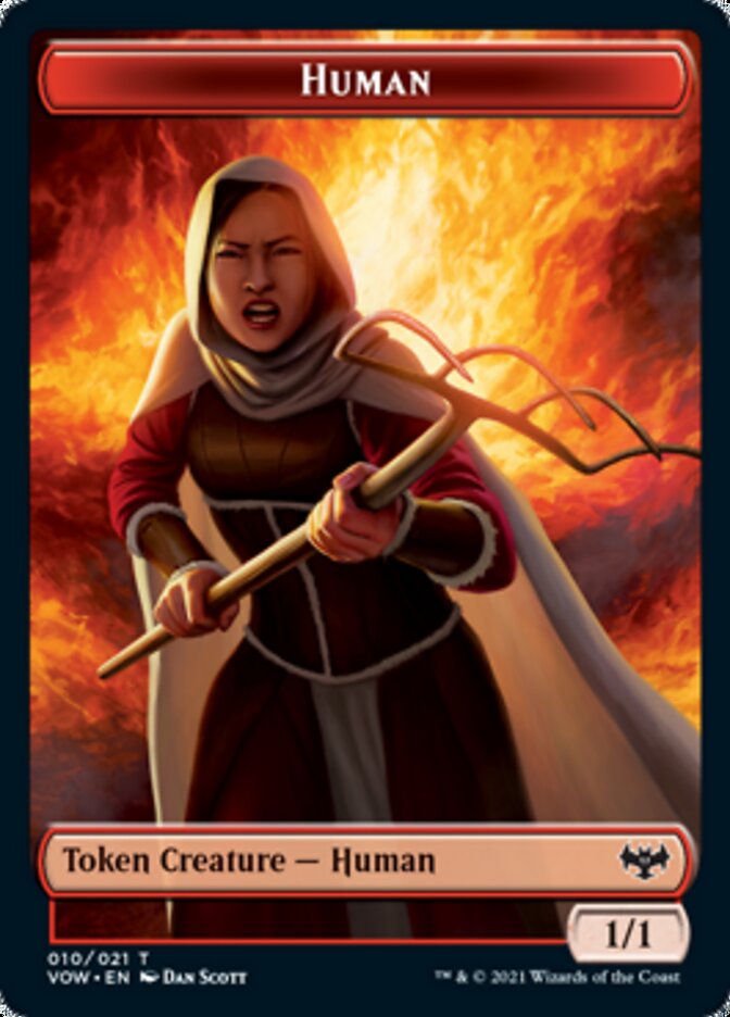 Human (001) // Human (010) Double-sided Token [Innistrad: Crimson Vow Tokens] | Nerdhalla Games