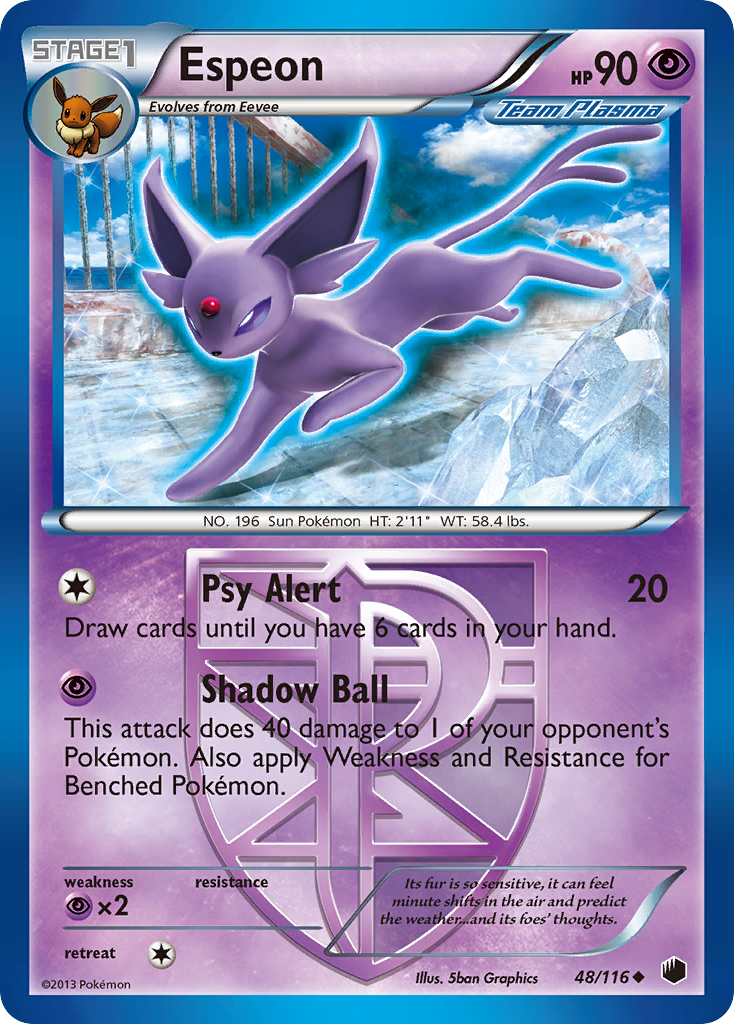 Espeon (48/116) [Black & White: Plasma Freeze] | Nerdhalla Games