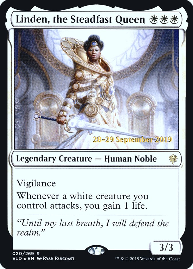 Linden, the Steadfast Queen  [Throne of Eldraine Prerelease Promos] | Nerdhalla Games