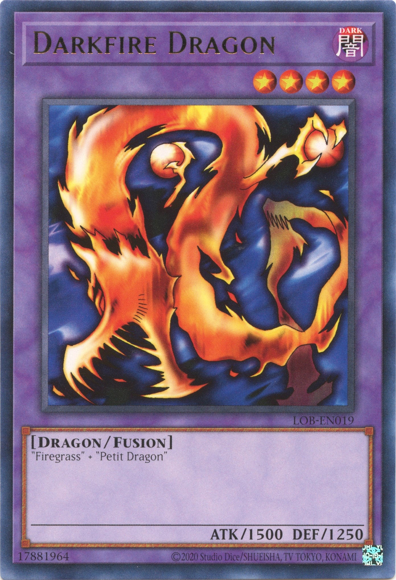 Darkfire Dragon (25th Anniversary) [LOB-EN019] Rare | Nerdhalla Games