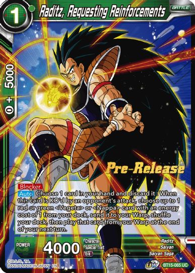 Raditz, Requesting Reinforcements (BT15-065) [Saiyan Showdown Prerelease Promos] | Nerdhalla Games