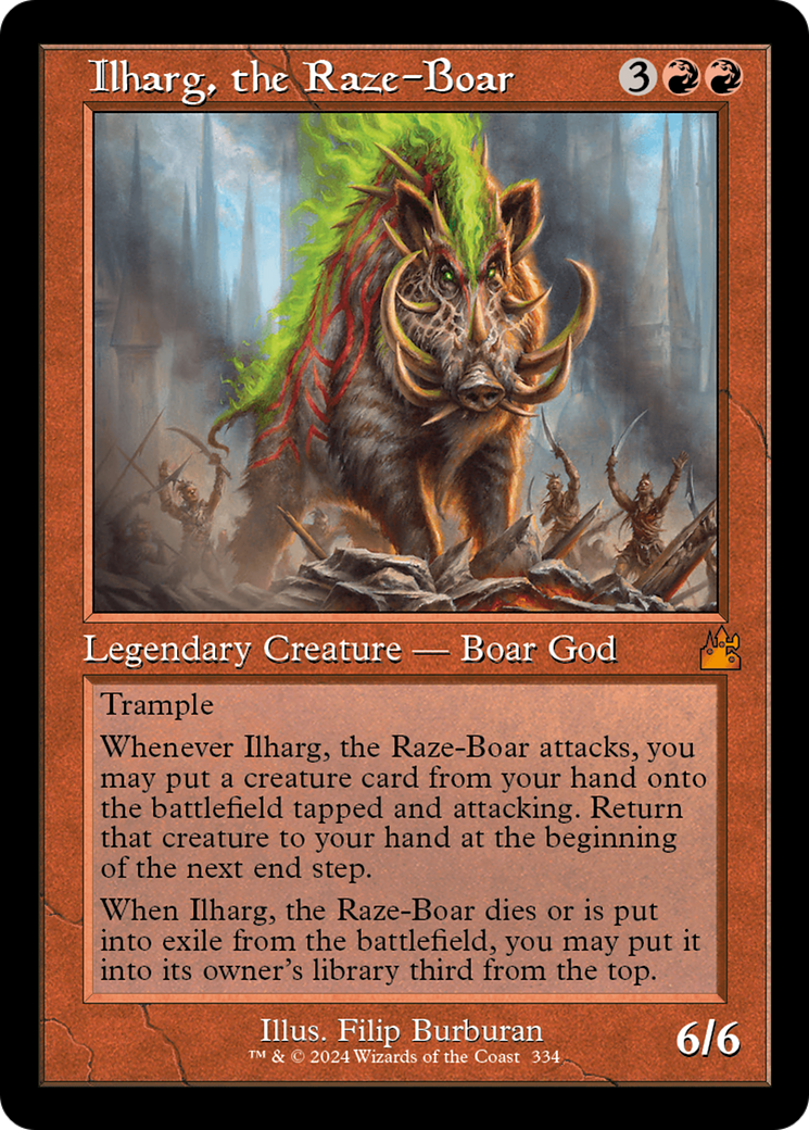 Ilharg, the Raze-Boar (Retro Frame) [Ravnica Remastered] | Nerdhalla Games