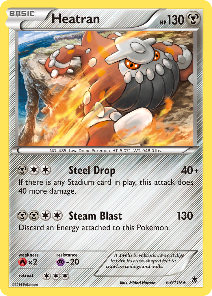 Heatran (63/119) [XY: Phantom Forces] | Nerdhalla Games