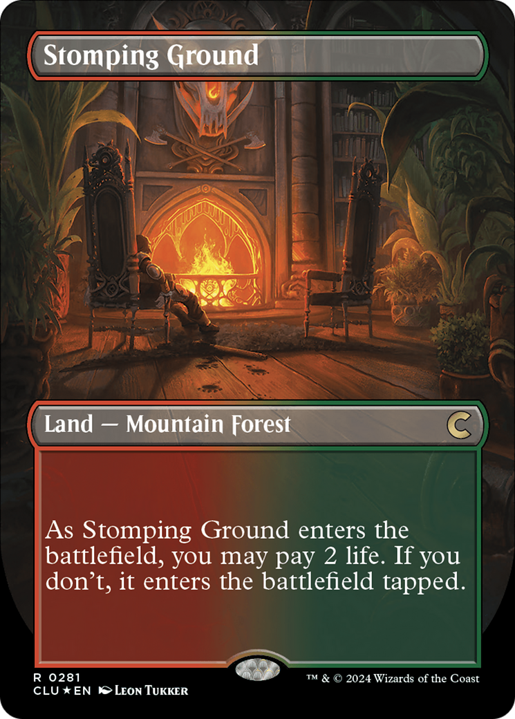 Stomping Ground (Borderless) [Ravnica: Clue Edition] | Nerdhalla Games