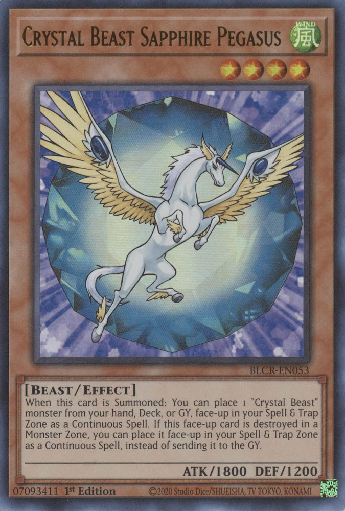 Crystal Beast Sapphire Pegasus [BLCR-EN053] Ultra Rare | Nerdhalla Games