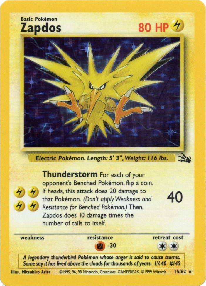 Zapdos (15/62) [Fossil Unlimited] | Nerdhalla Games