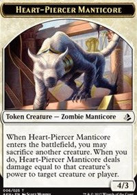 Heart-Piercer Manticore // Warrior Token [Amonkhet Tokens] | Nerdhalla Games