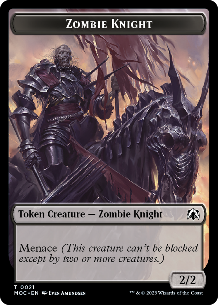 Zombie Knight // Human (6) Double-Sided Token [March of the Machine Commander Tokens] | Nerdhalla Games