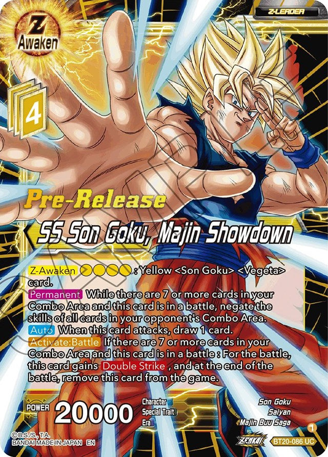 SS Son Goku, Majin Showdown (BT20-086) [Power Absorbed Prerelease Promos] | Nerdhalla Games