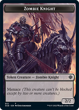 Zombie // Zombie Knight Double-Sided Token [Starter Commander Decks] | Nerdhalla Games