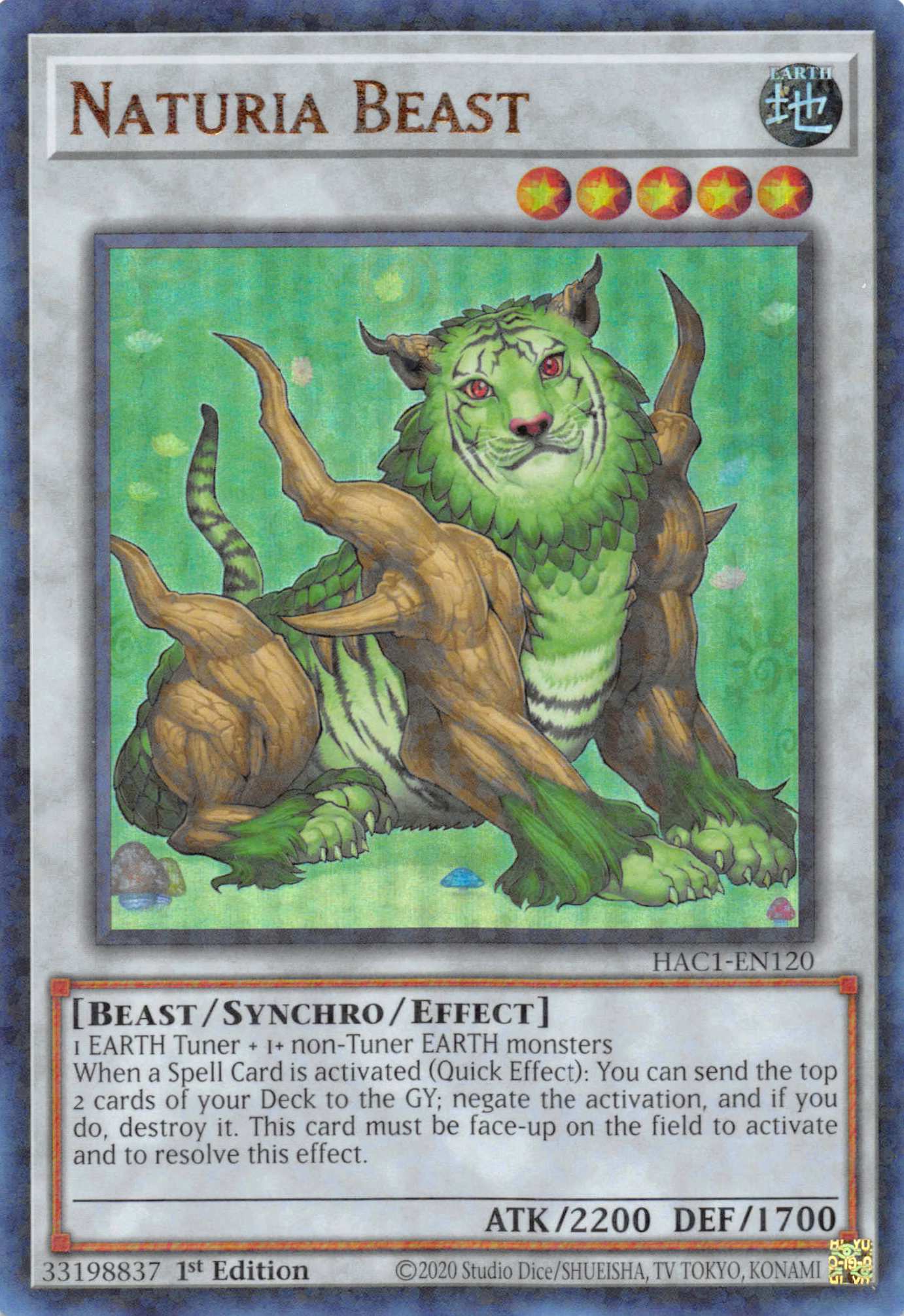 Naturia Beast (Duel Terminal) [HAC1-EN120] Parallel Rare | Nerdhalla Games