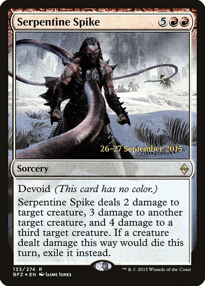 Serpentine Spike  [Battle for Zendikar Prerelease Promos] | Nerdhalla Games