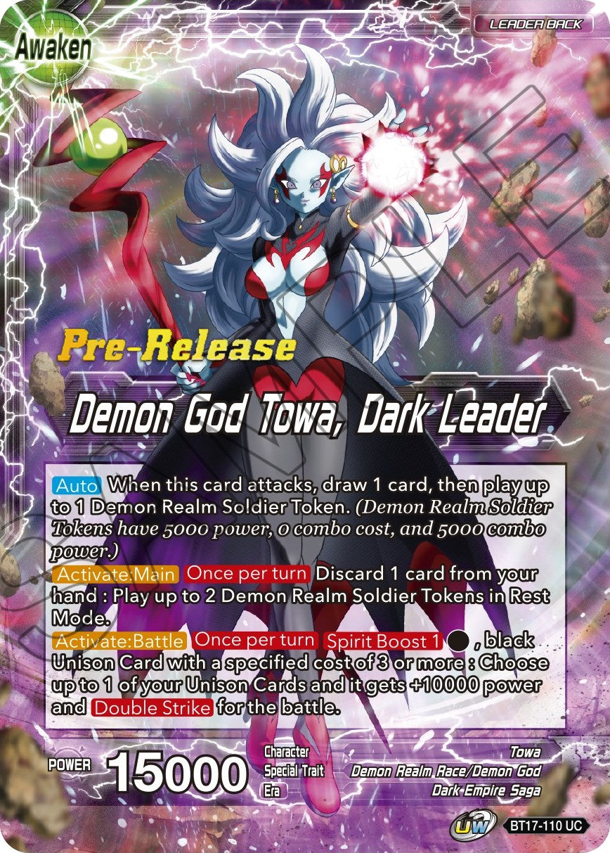 Towa // Demon God Towa, Dark Leader (BT17-110) [Ultimate Squad Prerelease Promos] | Nerdhalla Games