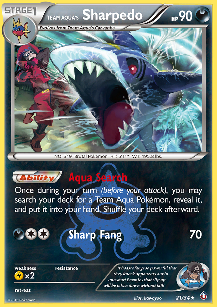 Team Aqua's Sharpedo (21/34) [XY: Double Crisis] | Nerdhalla Games