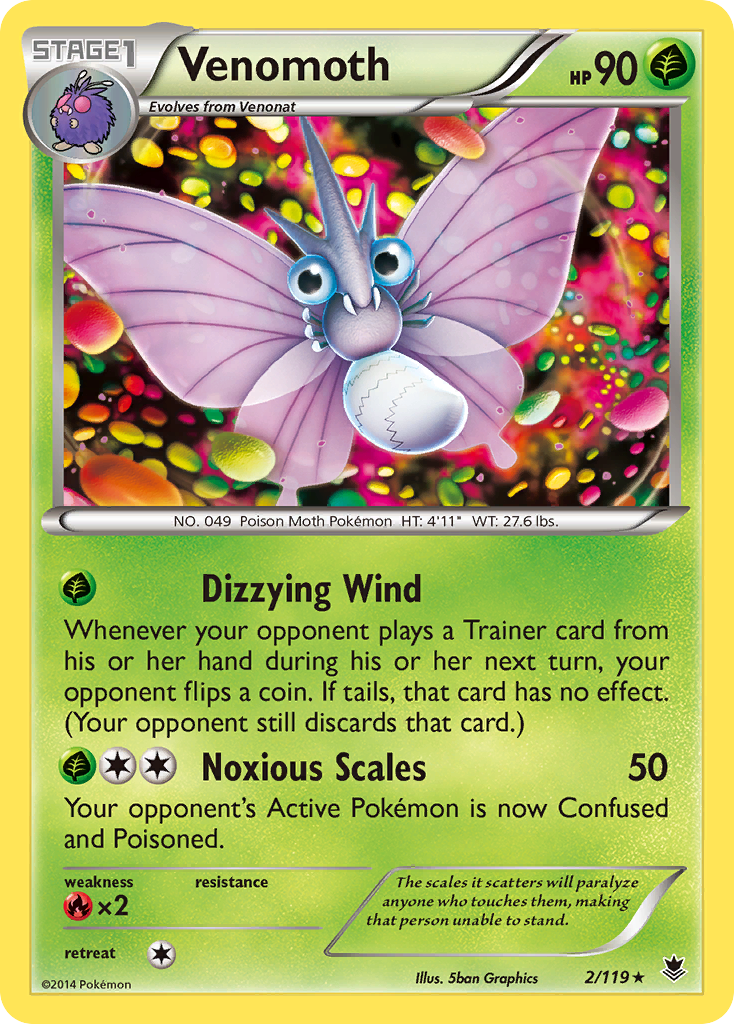 Venomoth (2/119) [XY: Phantom Forces] | Nerdhalla Games