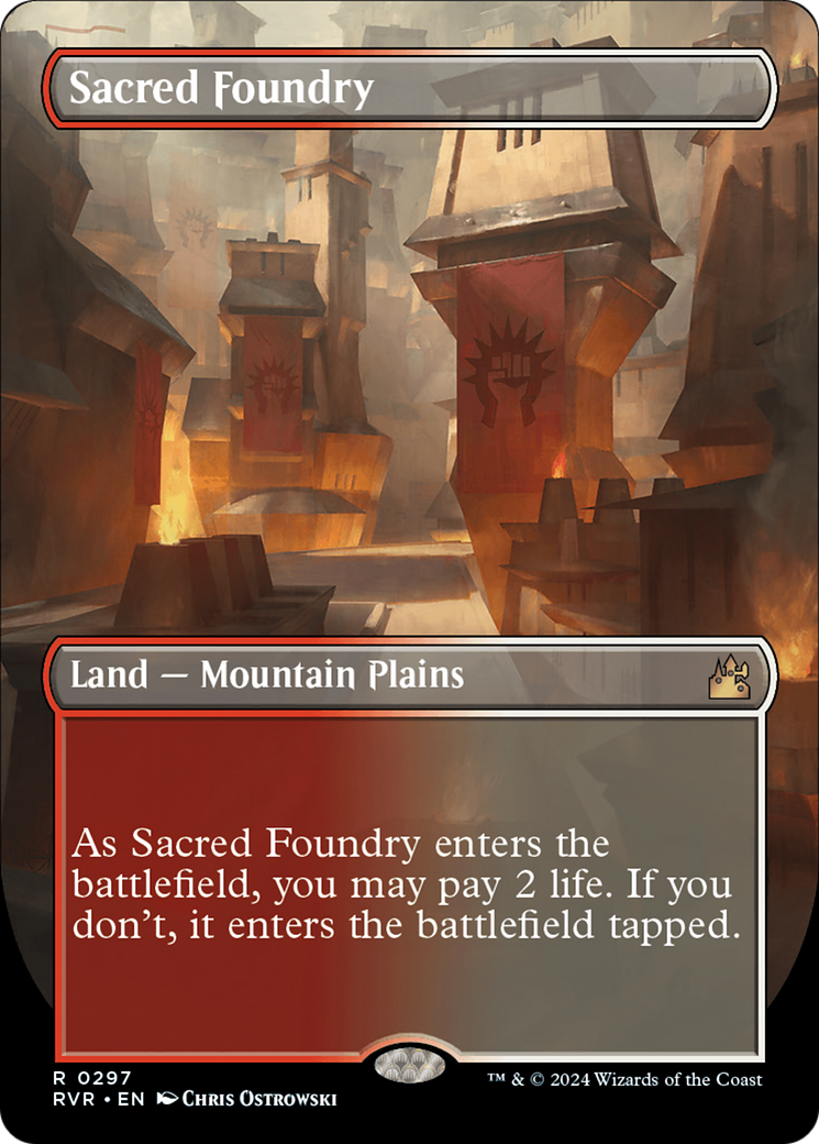 Sacred Foundry (Borderless) [Ravnica Remastered] | Nerdhalla Games