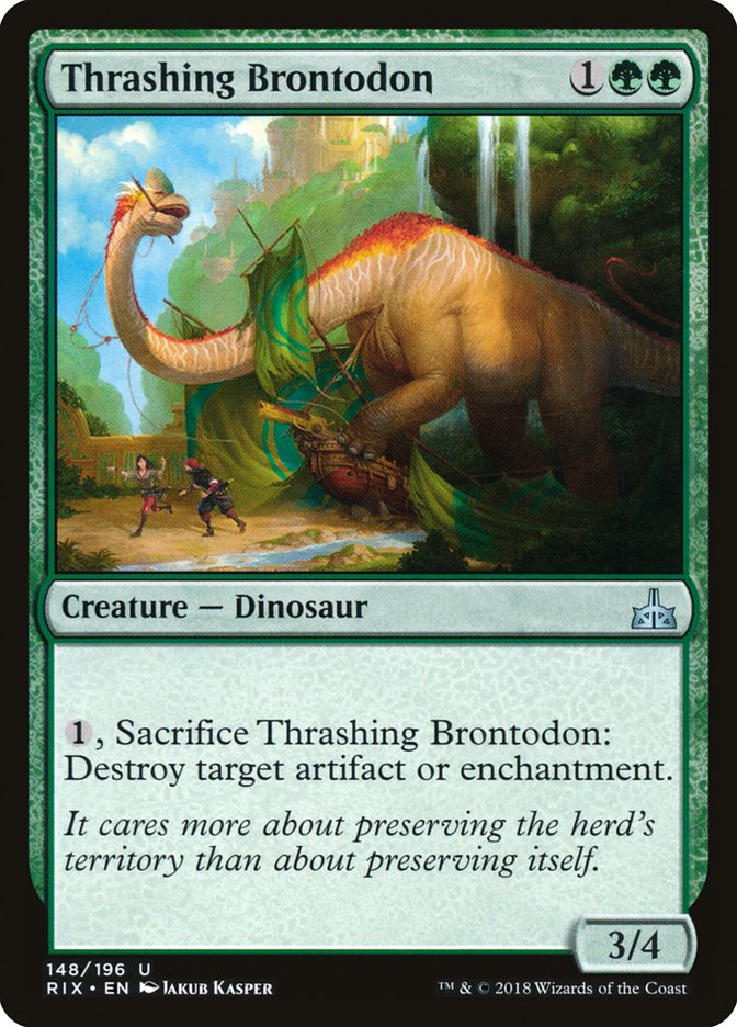 Thrashing Brontodon [Rivals of Ixalan] | Nerdhalla Games