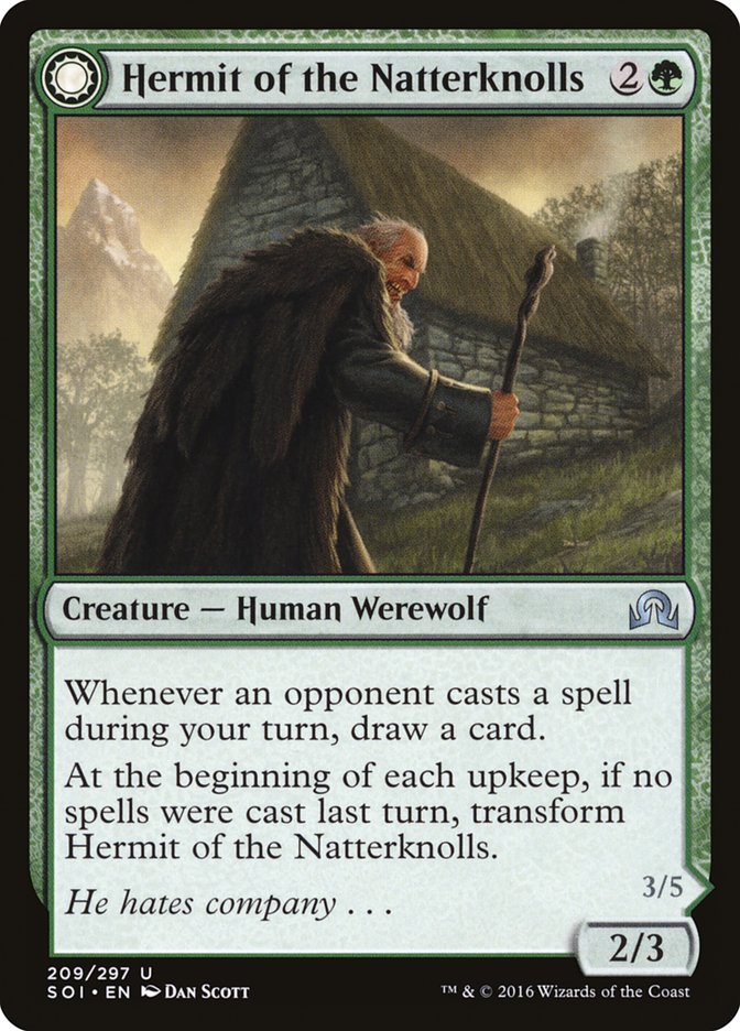 Hermit of the Natterknolls // Lone Wolf of the Natterknolls [Shadows over Innistrad] | Nerdhalla Games