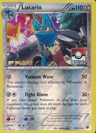 Lucario (63/124) (League Promo 1st Place) [XY: Fates Collide] | Nerdhalla Games