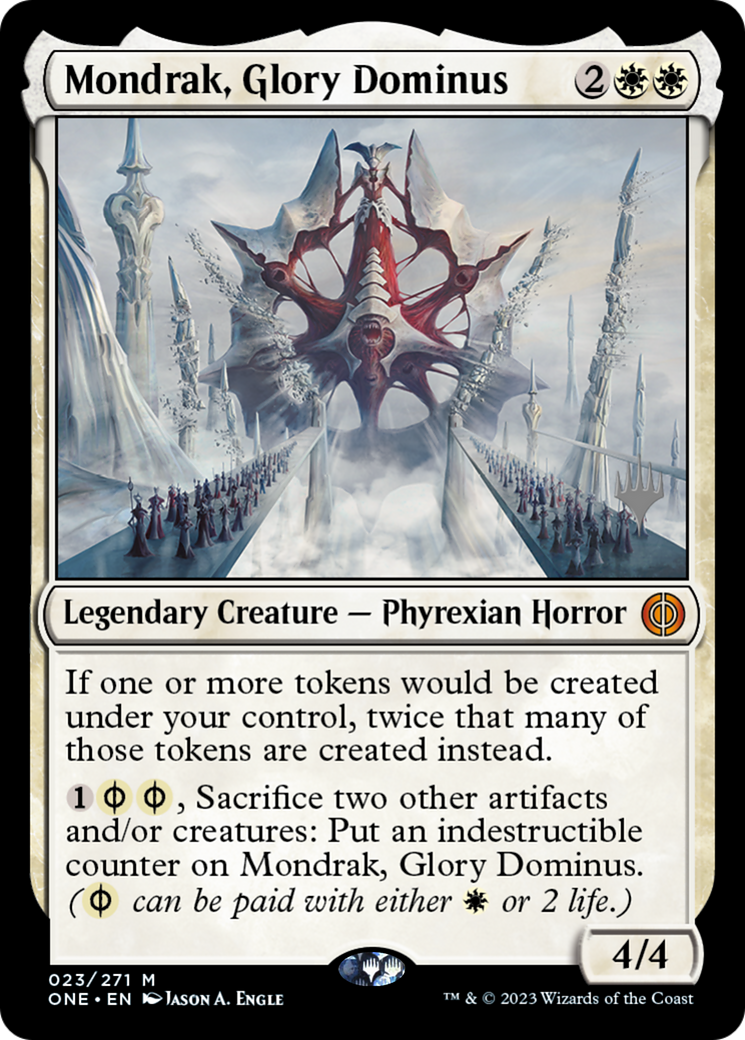 Mondrak, Glory Dominus (Promo Pack) [Phyrexia: All Will Be One Promos] | Nerdhalla Games