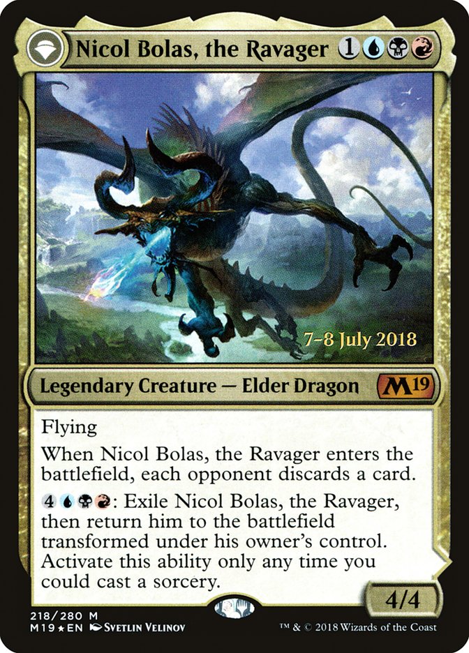 Nicol Bolas, the Ravager // Nicol Bolas, the Arisen  [Core Set 2019 Prerelease Promos] | Nerdhalla Games