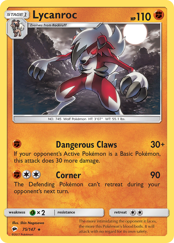 Lycanroc (75/147) [Sun & Moon: Burning Shadows] | Nerdhalla Games